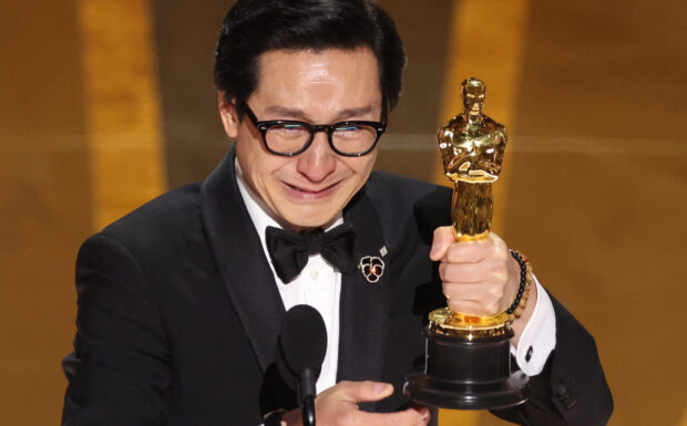 Ke Huy Quan wins the Oscar for Best Supporting Actor for "Everything Everywhere All at Once" during the Oscars show at the 95th Academy Awards in Hollywood, Los Angeles, California, U.S., March 12, 2023. REUTERS/Carlos Barria