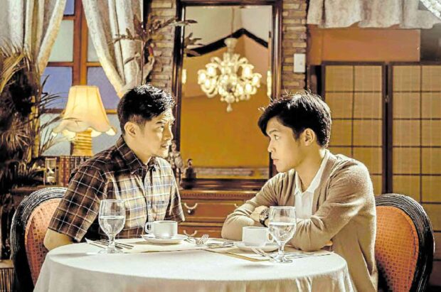 Romnick Sarmenta (left) with Elijah Canlas in “About Us But Not About Us”