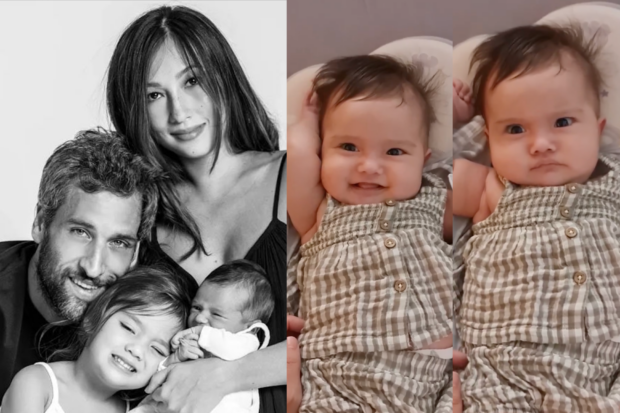 Solenn Heussaff and Nico Bolzico with their daughters Thylane and Maëlys Lionel. Images: Instagram/@nicobolzico, Screengrab from Instagram/@solenn