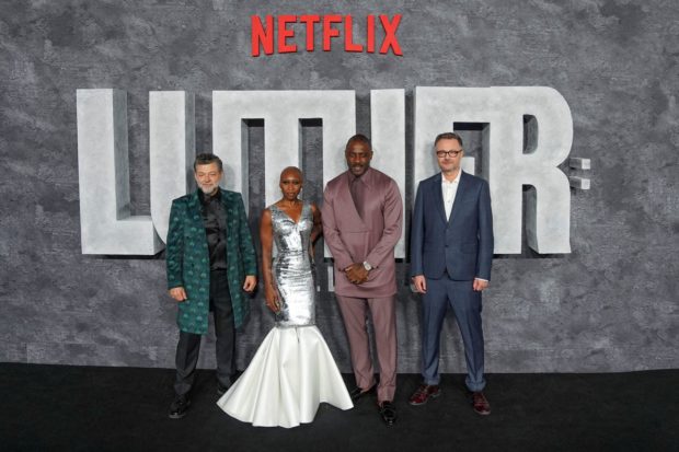 Andy Serkis, Cynthia Erivo, Idris Elba, and Jamie Payne attend a premiere for the film "Luther: The Fallen Sun", in London, Britain, March 1, 2023. REUTERS/Maja Smiejkowska