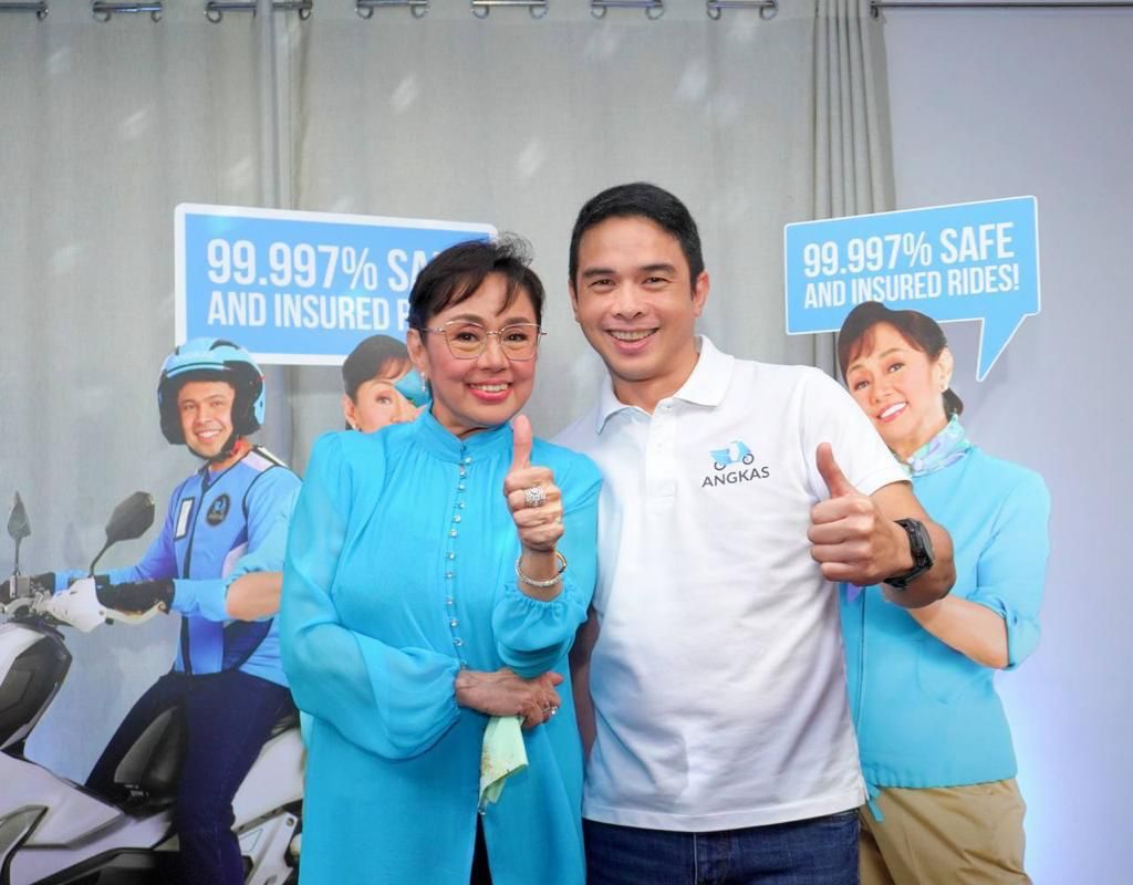The country's Star for All Seasons Vilma Santos-Recto continues to advocate for job creation and poverty alleviation as she teams up with the Filipino motorcycle taxi company Angkas during a press conference.