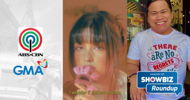 (From left) ABS-CBN and GMA's official logos, Liza Soberano, Ogie Diaz. FILE PHOTOS.
