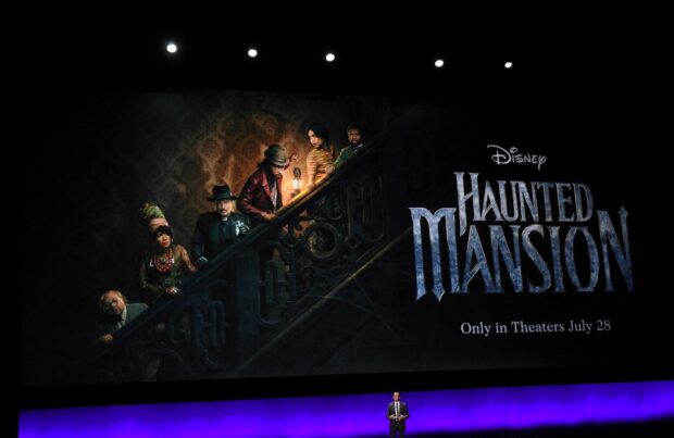 Tony Chambers, Executive Vice President, Head of Theatrical Distribution of Disney Media and Entertainment Distribution, announces the movies to come on stage at Walt Disney Studios during CinemaCon, the official convention of the National Association of Theatre Owners, at The Colosseum at Caesars Palace on April 26, 2023 in Las Vegas, Nevada. (Photo by VALERIE MACON / AFP)