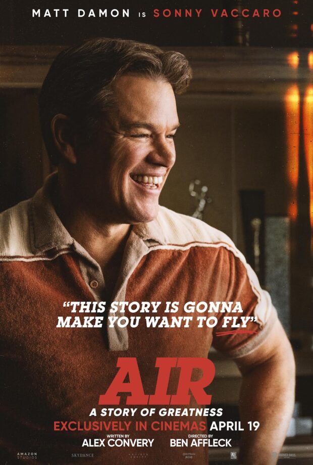 A poster of the "Air" starring Matt Damon. From Warner Bros. Pictures