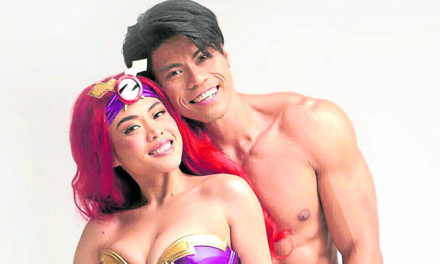 Molina (left) as Zsazsa Zaturnnah, with real-life boyfriend Jerald Napoles, who plays her husband in the sitcom “Team A”