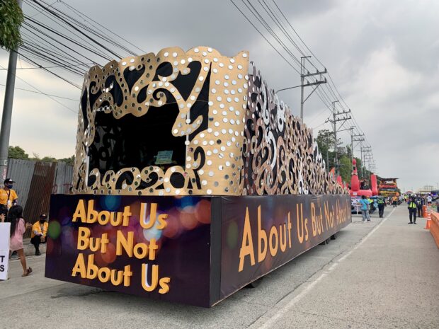 Float of ‘About Us But Not About Us’. Image: Hannah Mallorca/INQUIRER.net