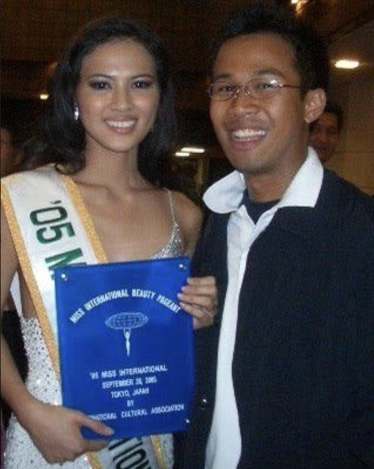 Stephen Diaz (right) with 2005 Miss International Precious Lara Quigaman/CONTRIBUTED PHOTO BY STEPHEN DIAZ