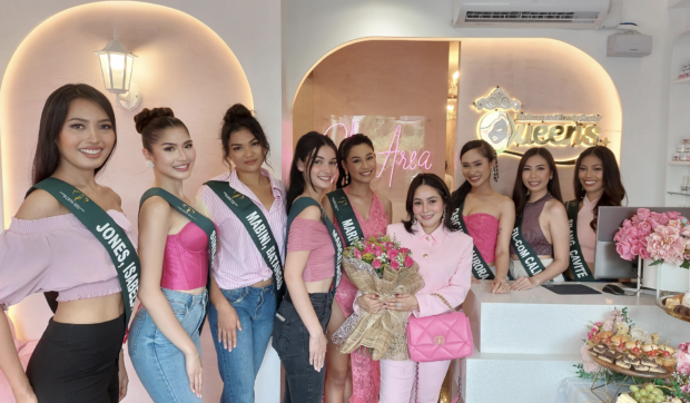 Eight of the 29 Miss Philippines Earth candidates join beauty expert Mary Grace Juliano (fourth from right), who shared tips on how to look like a queen./ARMIN P. ADINA