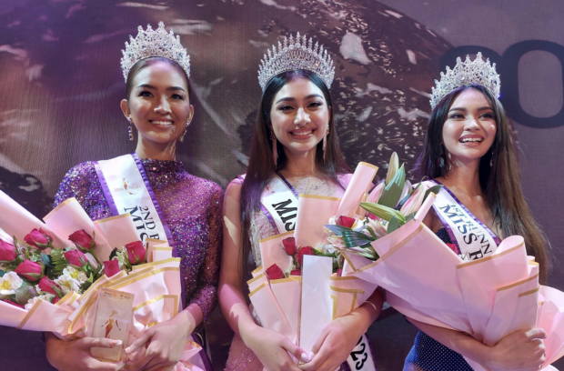 Newly-crowned Miss Rotary Vienne Shirin Feucht (center) with second runner-up Sierra Mhay Manalo (left) and first runner-up Shaira Marie Rona/ARMIN P. ADINA