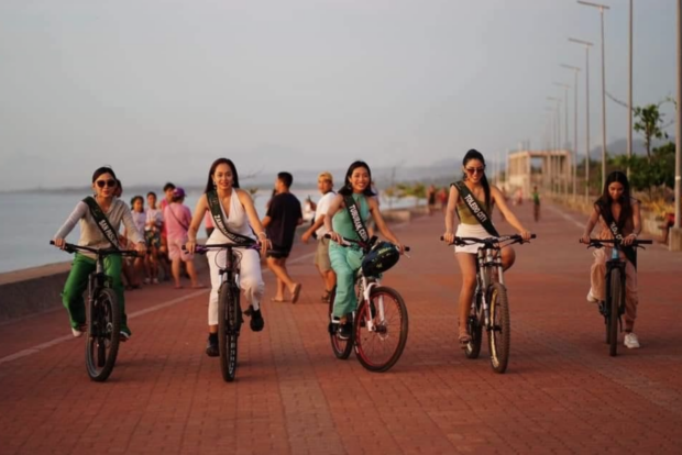 A relaxing bike ride at the Antique Esplanade caps the ladies’ first day in the province./LOREN LEGARDA FACEBOOK PHOTO
