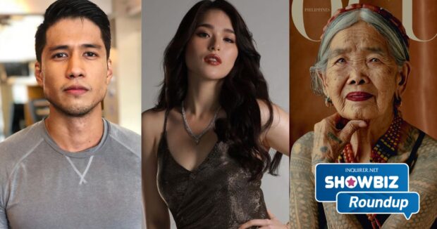 (From left) Aljur Abrenica, Kylie Padilla, Apo Whang-Od. Images: FILE PHOTOS