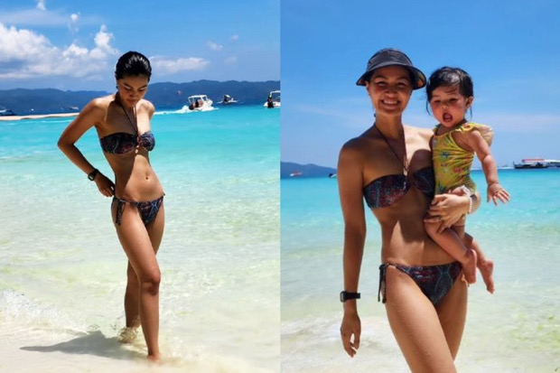 Beach photos of Winwyn Marquez and her daughter Luna.
