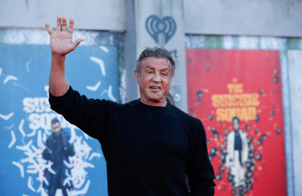 FILE PHOTO: Cast member Sylvester Stallone waves at the premiere for the film "The Suicide Squad" in Los Angeles, California, U.S., August 2, 2021.  REUTERS/Mario Anzuoni