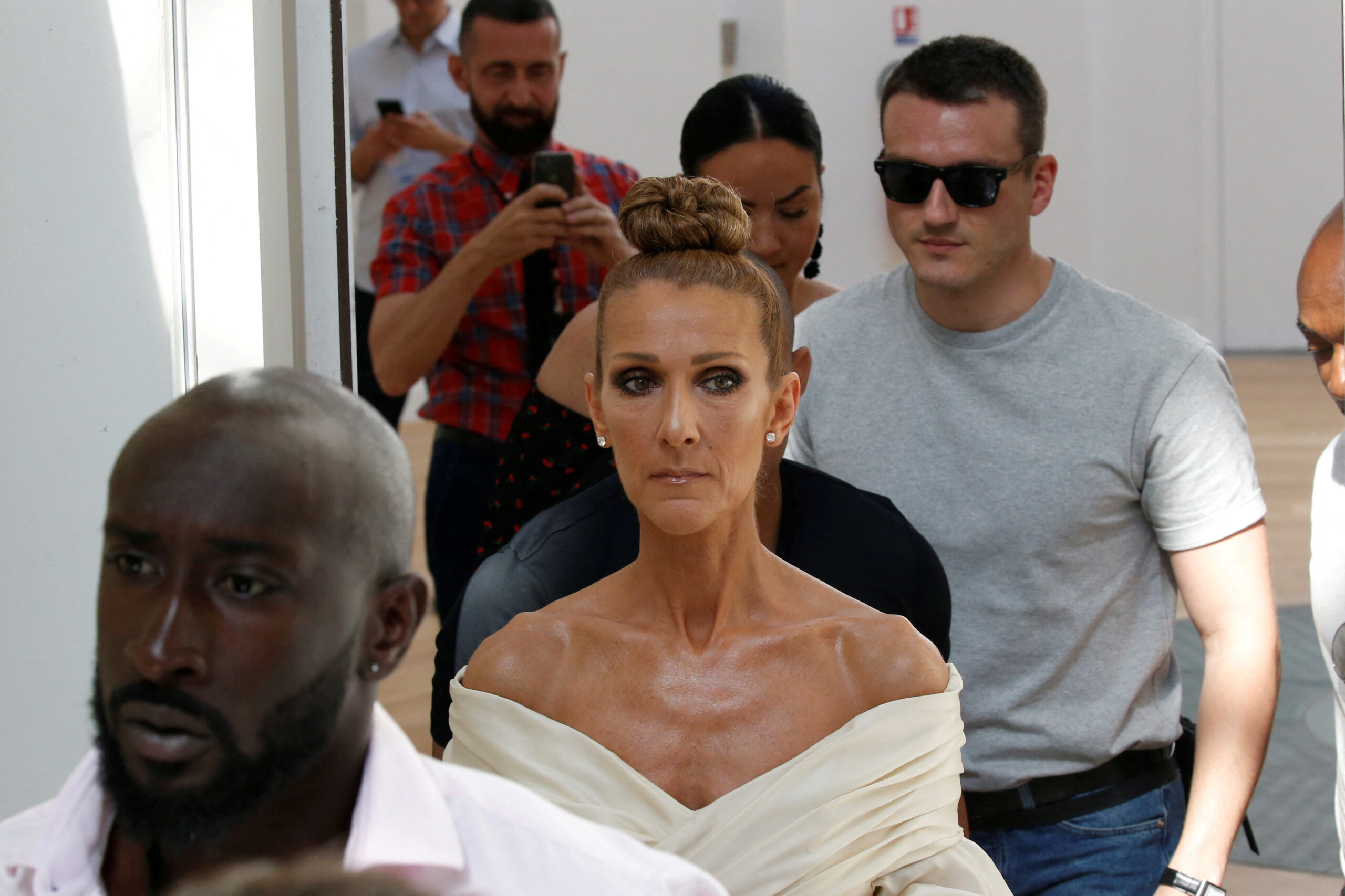 Singer Celine Dion and Pepe Munoz arrive to attend the Haute Couture Fall/Winter 2019/20 collection show by designer Alexandre Vauthier in Paris, France, July 2, 2019. REUTERS/Regis Duvignau