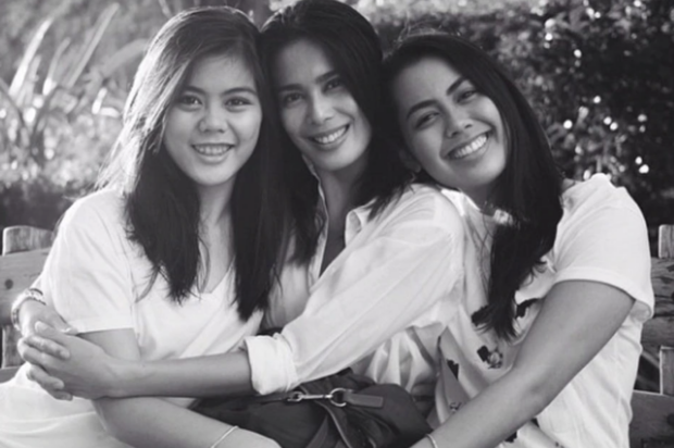 Angel Aquino with her daughters.