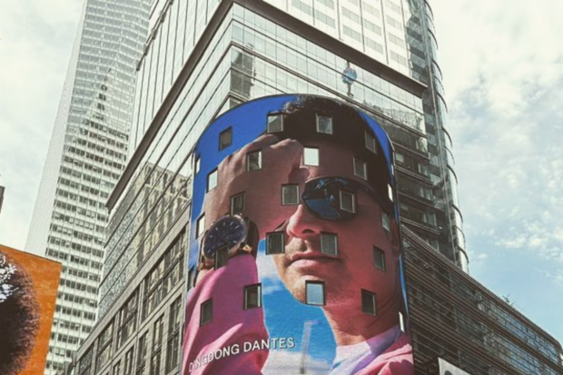 Dingdong Dantes appears at a billboard at Times Square, New York. Image: Instagram/@dongdantes