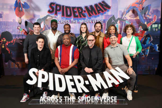 FILE PHOTO: Chris Miller, Phil Lord, cast members Brian Tyree Henry, Shameik Moore, Hailee Steinfeld, Jake Johnson, Luna Lauren Velez, producer Amy Pascal, directors Joaquim Dos Santos, Justin K. Thompson and Kemp Powers attend a photo call for Spider-Man: Across the Spider-Verse, in Beverly Hills, California, U.S. May 22, 2023. REUTERS/Mario Anzuoni/File Photo