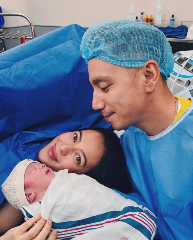 an image of Karel Marquez with husband Sean Fariñas and new-born baby, Kaden Andrei