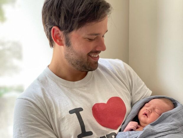Nathan Kress with son Lincoln