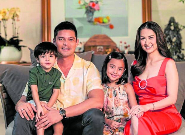 Dingdong Dantes (second from left) and Marian Rivera with their children, Sixto and Zia—CONTRIBUTED PHOTO
