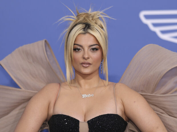 FILE - Bebe Rexha poses upon arrival at the amfAR Cinema Against AIDS benefit at the Hotel du Cap-Eden-Roc during the 76th Cannes international film festival, Cap d'Antibes, southern France, May 25, 2023. Pop star Bebe Rexha was hit in the face and injured by a cell phone hurled from the audience at a hometown show in New York City, Sunday night, June 18, and a man was arrested, police said. (Photo by Vianney Le Caer/Invision/AP, File)