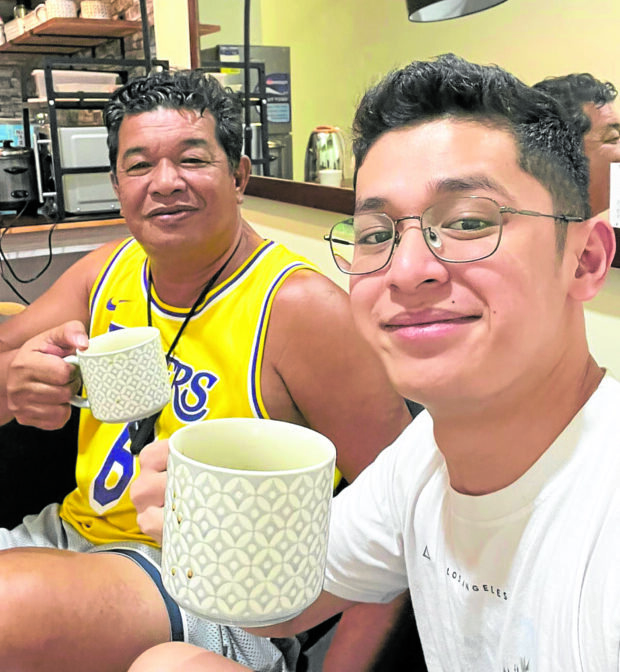 Aljon Mendoza (right) with dad Arnold