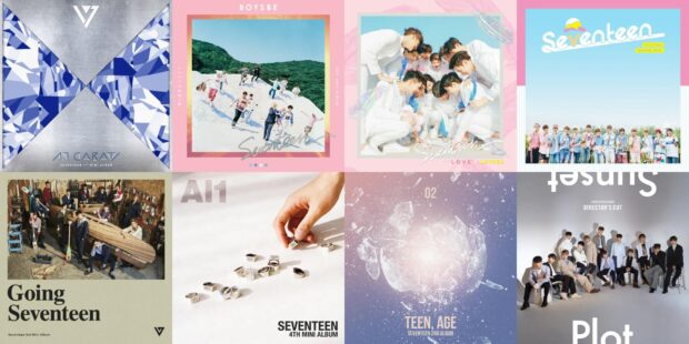 Seventeen's albums that will be re-released. Image: Weverse/Pledis Entertainment