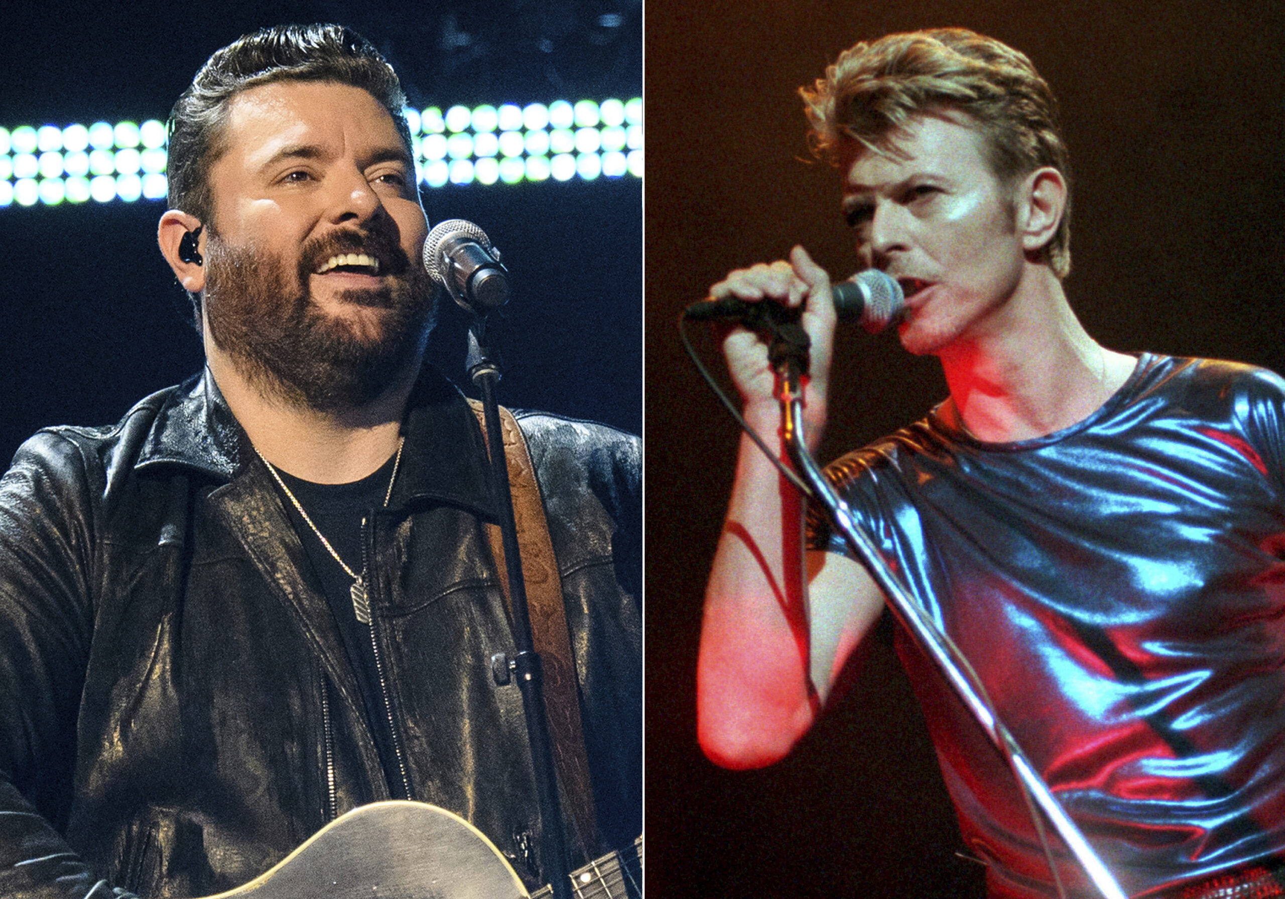 The guitar lick that opens Chris Young's latest single, “Young Love & Saturday Nights,” is lifted directly from David Bowie's 1974 hit “Rebel Rebel."