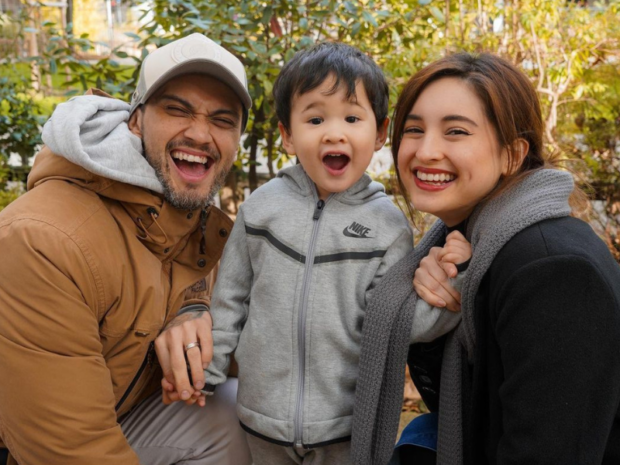 Coleen Garcia and Billy Crawford with their son, Amari.