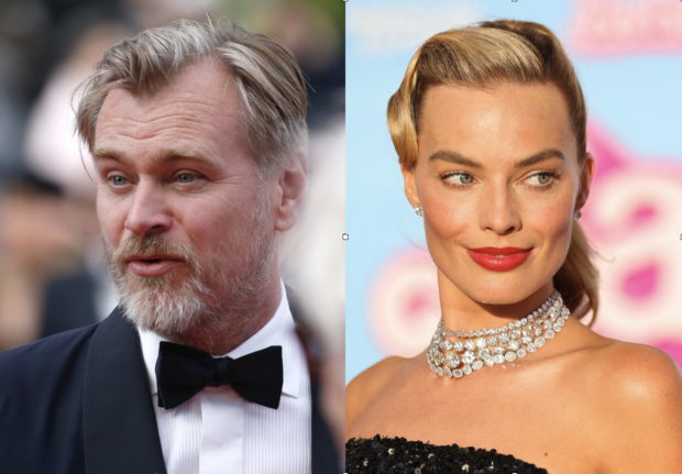 "Oppenheimer" director Christopher Nolan and Margot Robbie of "Barbie". Images from Reuters 