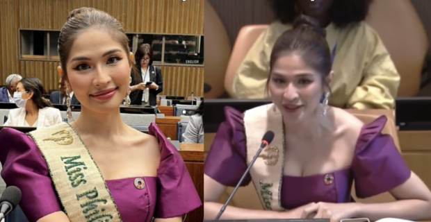 Philippines bet to Miss Earth, Yllana Aduana during the UN Climate Conference in New York. 