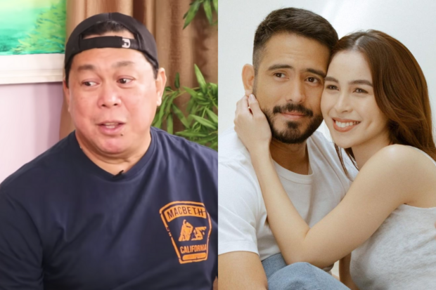 (From left) Dennis Padilla, Gerald Anderson, Julia Barretto. Image: Screengrab from YouTube/Ogie Diaz, Instagram/@juliabarretto