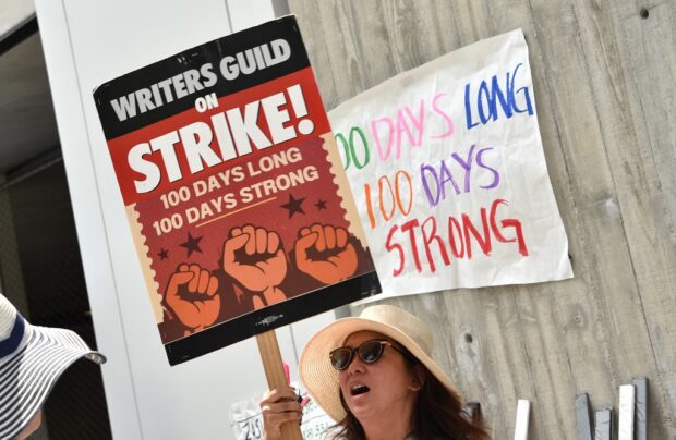 Hollywood writers' strike on 100th day.jpg