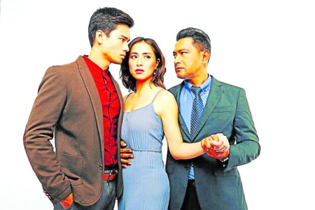 Montano (right) with Marco Gumabaoand Cristine Reyes
in “Minsan Pa Nating Hagkan ang Nakaraan”.