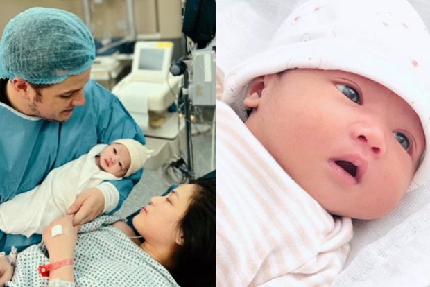 Paul Soriano and Toni Gonzaga with their newborn daughter Polly. 