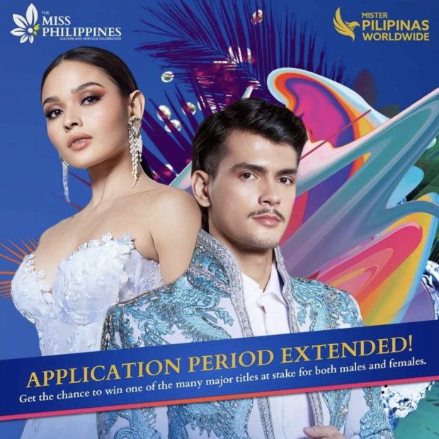 The hunt for The Miss Philippines Pauline Amelinckx’s (left) and Mister Pilipinas Supranational Johannes Rissler’s successors has been extended./THE FILIPINO FESTIVAL FACEBOOK IMAGE