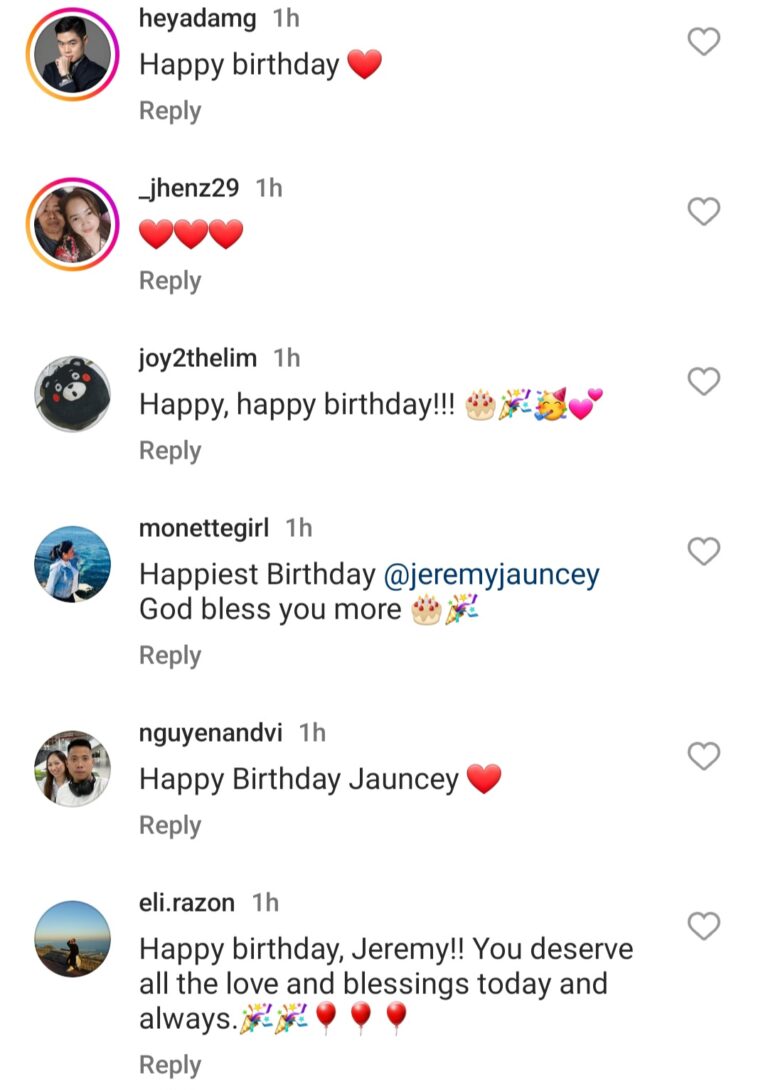 Screenshots from Jeremy Jauncey’s Instagram page