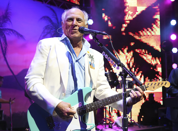 Jimmy Buffett performs at the after party for the premiere of "Jurassic World" in Los Angeles, on June 9, 2015.