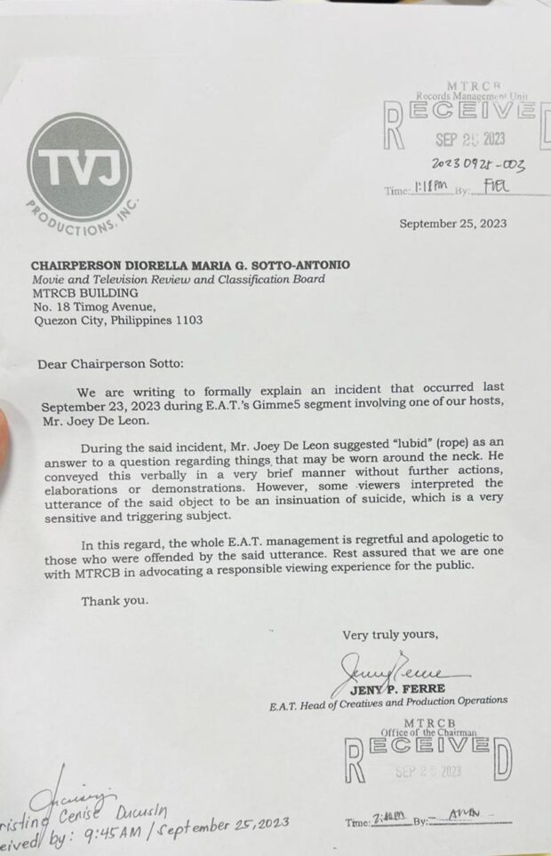 Document from Office of Senator Jinggoy Estrada