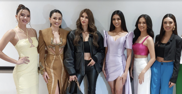 The Miss Philippines candidates (from left) Isabelle delos Santos, Joanna Rabe, Chantal Schmidt, Leigh Danielle Sunga, Janine Gelera, and Maria Eddiessa Izobel Taguiam/ARMIN P. ADINA