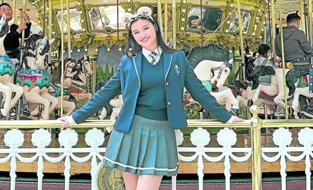 Soberano in Lotte World wearing a Korean high school uniform.
—LIZA SOBERANO/ INSTAGRAM