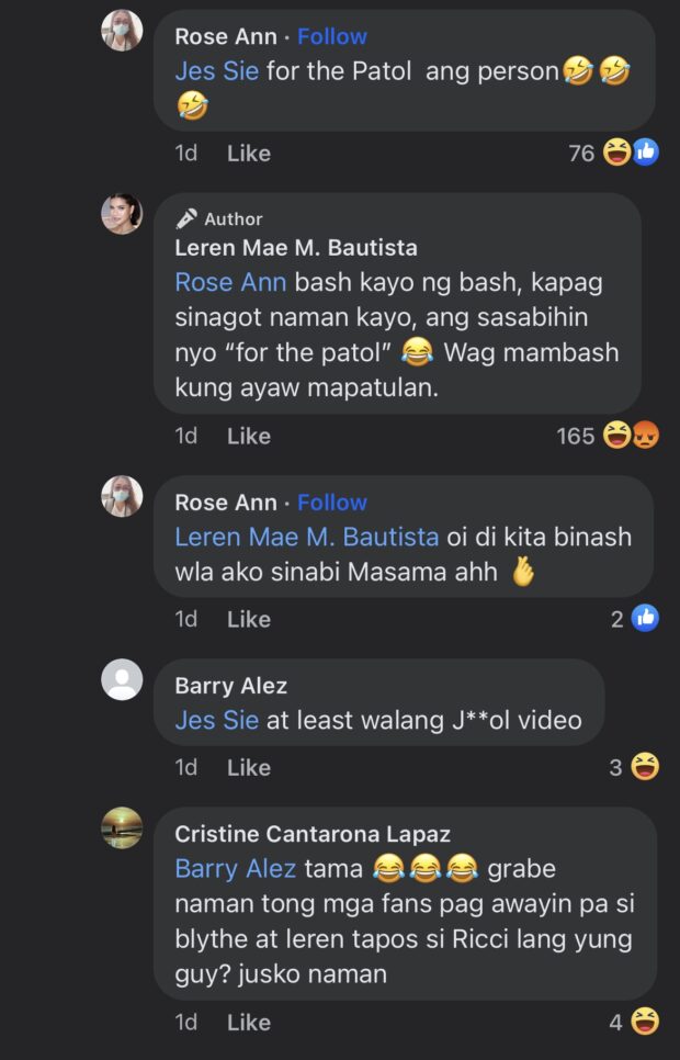 Image: Screengrab from Facebook/Leren Mae M. Bautista