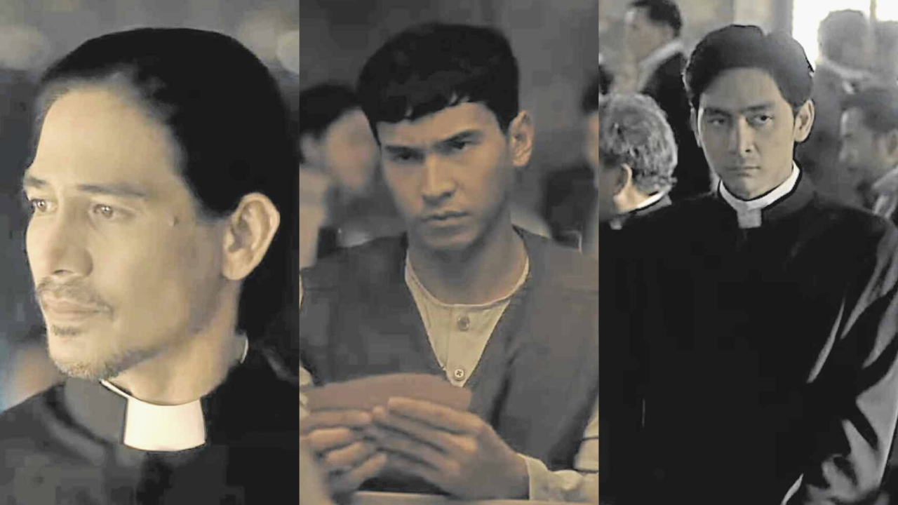 Piolo Pascual as Pedro Pelaez, Enchong Dee as Jacinto Zamora, and Cedrick Juan as Jose Burgos
