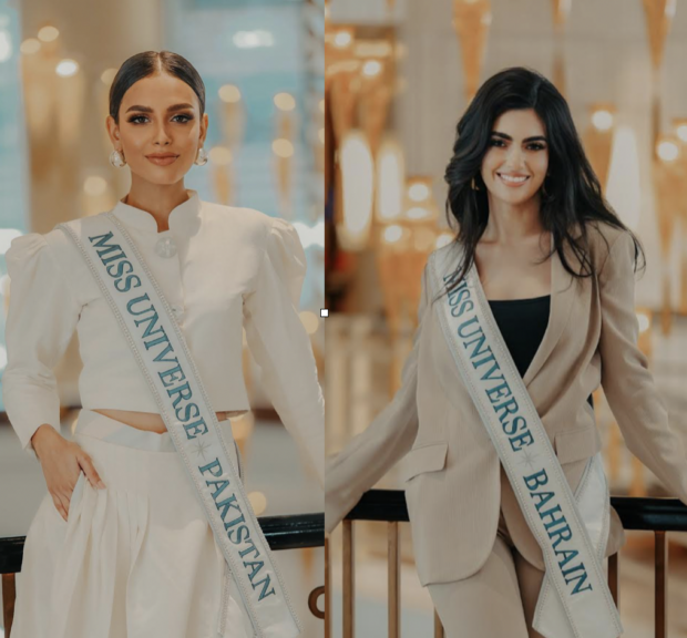 Miss Universe Pakistan Erica Robin, and Miss Universe Bahrain Lujane Yacoub. Photo handouts