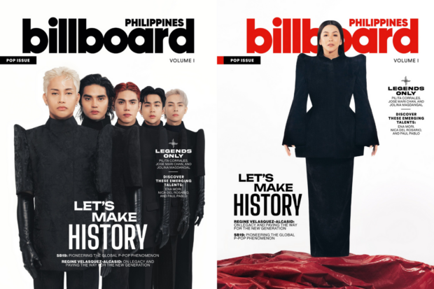 SB19 and Regine Velasquez's Billboard Philippines covers. Images: Instagram/@billboardphofficial