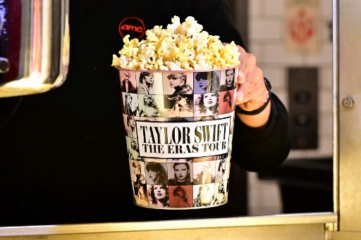 A tub of popcorn in US singer Taylor Swift's merchandise 