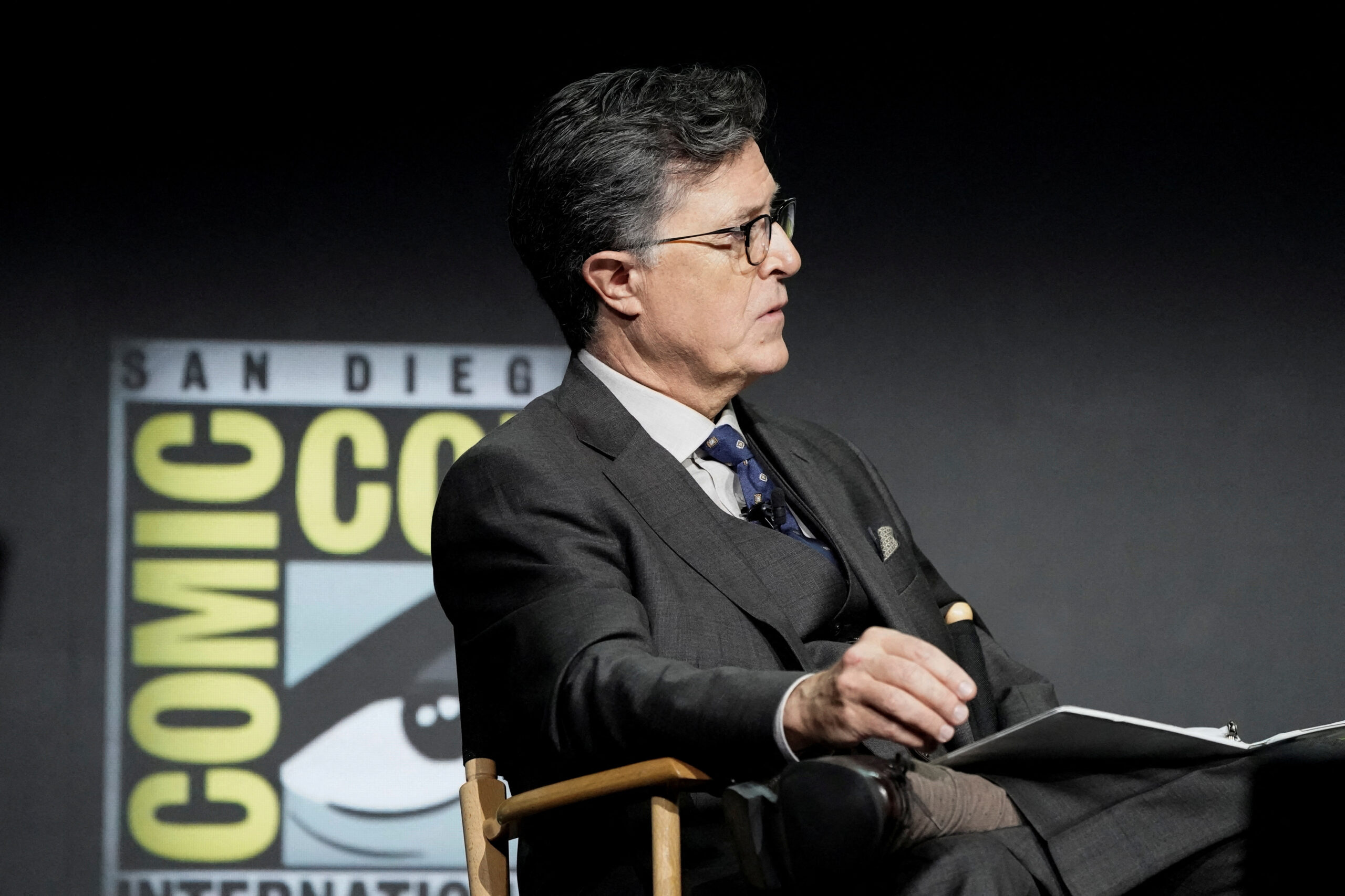 File photo: Stephen Colbert moderates a panel about the Prime Video Streaming series The Lord of the Rings: The Rings Of Power at Comic-Con International in San Diego, California, US, 22 July 2022. Reuters/Bing Guan/File photo