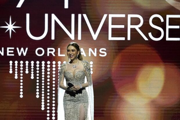 Thai businesswoman and owner of Miss Universe pageant Anne Jakkaphong Jakrajutatip speaks during the 71st Miss Universe competition at the New Orleans Ernest N. Morial Convention Center in New Orleans, Louisiana, on Jan. 14, 2023.