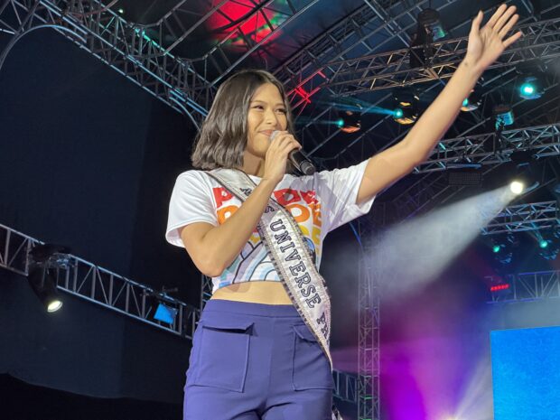 Michelle Dee at a Pride March 2023 event in Quezon City. Image: X/@tfpridePH