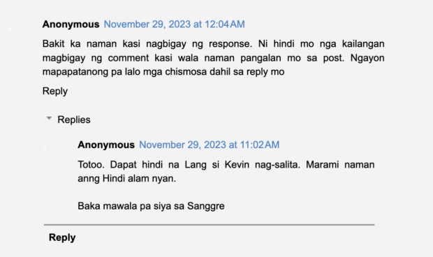 Netizens' comments on Kelvin Miranda as a blind item 